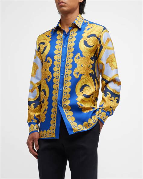 does versace mens shirt run small|Versace style shirts for men.